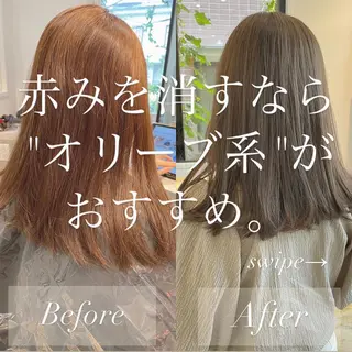 セミロング カラー 🫧透明感ヘア🫧 🧸竹花　彩希🧸のヘアスタイル