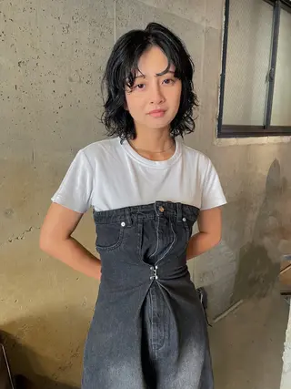 ミディアム パーマ パーマ/レイヤー 岩山丈一郎のヘアスタイル