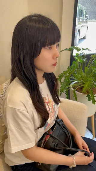 ロング amiehairroom所属・むらたナチュラルパー マ🌀透明感カラーのヘアスタイル