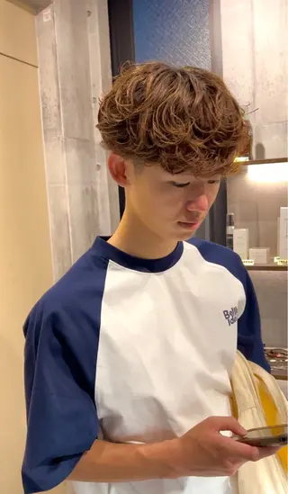 ミディアム パーマ 大阪/梅田/シャドウ パーマ/ノボリユウタのヘアスタイル