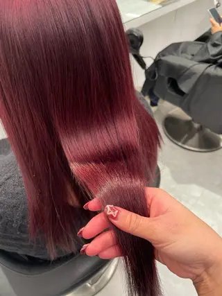 セミロング カラー トレンド暖色ヘア🍒 miu🍒のヘアスタイル