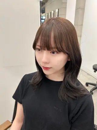 ミディアム 女性らしいモテヘア 韓国ヘアhikariのヘアスタイル