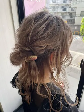 ミディアム ヘアアレンジ be flot所属・髪質改善/大阪守口市 🐣Ria‪🐣のヘアスタイル