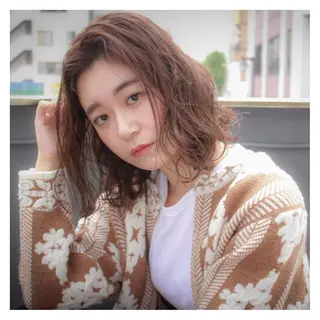 ミディアム カラー パーマ 立川、北口.ans 黒木 和大のヘアスタイル