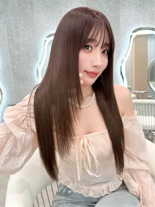 ミディアム ブリーチなし髪質改善 🎀GLROW のんのヘアスタイル