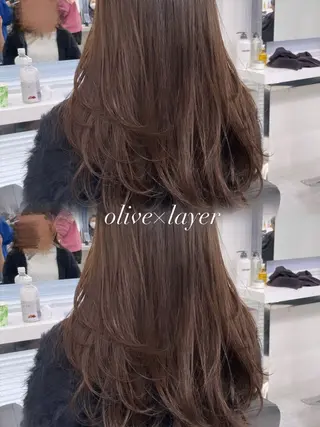 セミロング カラー ヘアアレンジ Ella所属・nana【艶髪】/ レイヤー/縮毛矯正のヘアスタイル