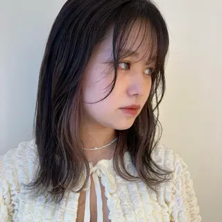 セミロング カラー 美髪矯正/髪質改善/ 艶髪🤍伊藤梨紗のヘアスタイル