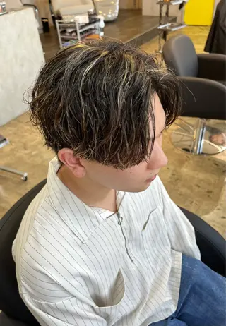 ショート カラー パーマ メンズ 🌀rooomen/ 龍之介/メンズサロンのヘアスタイル