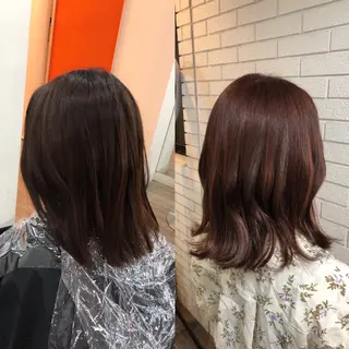 ミディアム 艶カラー🩵💛 NANAのヘアスタイル