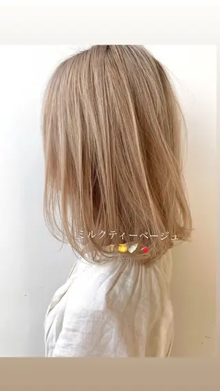 セミロング カラー 🥣ケアブリーチカ ラーTakato🥛のヘアスタイル