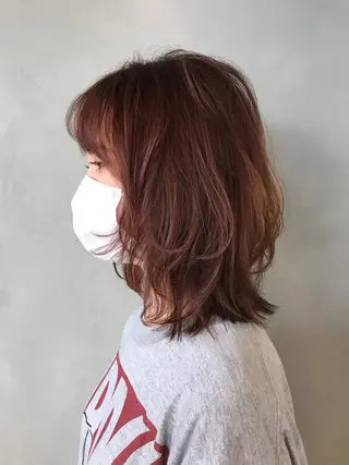 ミディアム カラー ヘアアレンジ ネイル マツエク・マツパ NUU所属・滝島 真帆のヘアスタイル