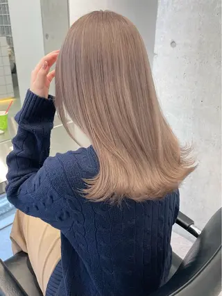 セミロング cinq   PROJECT所属・ミルクティーベージュ /ボブ/あげは🎀のヘアスタイル