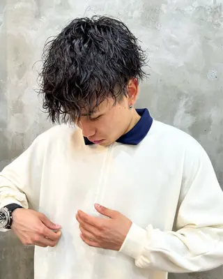 パーマ メンズ 志賀 あずみのヘアスタイル