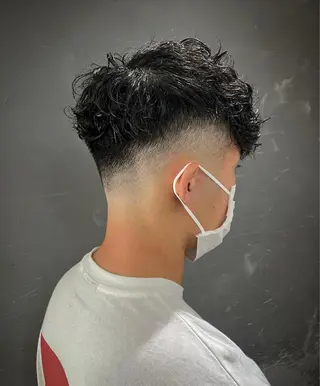 ショート パーマ メンズ アイブロウ 京都駅メンズカット/ パーマ/Keigoのヘアスタイル