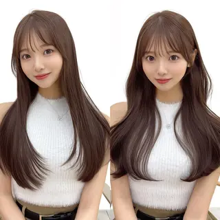 ロング レイヤーカット/ 顔まわり/アオイのヘアスタイル