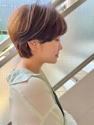 ショート ヘアアレンジ ウスイマイコ カット/ケアカラーのヘアスタイル