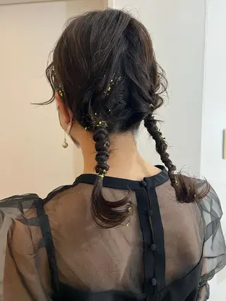 ミディアム カラー ヘアアレンジ ツキノキ ミナのヘアスタイル