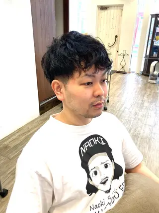 ショート パーマ メンズ カット特化型 美容師/栗本のヘアスタイル