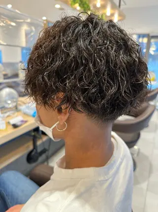 ミディアム パーマ メンズ 💈メンズ特化 美容師サキ💈のヘアスタイル