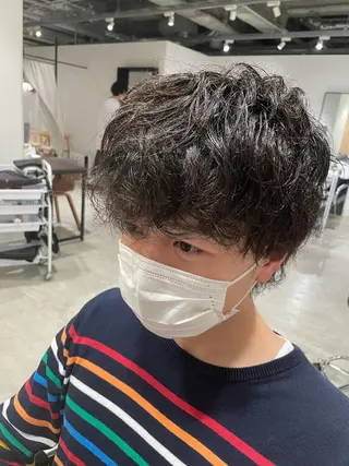 ショート カラー パーマ ヘアアレンジ メンズ パーソナルカラー合わ せたカラー🤍なつみのヘアスタイル