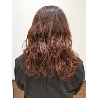 ロング パーマ ケアブリーチ、 髪質改善 福士直矢のヘアスタイル