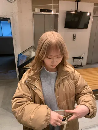 セミロング カラー ヘアアレンジ 髪質改善/ベージュ 🍀【ヒロム】🍀のヘアスタイル