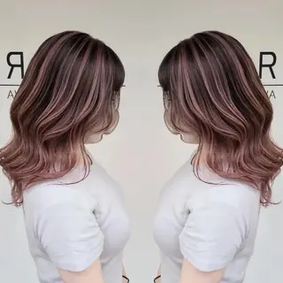 セミロング カラー cherie所属・バレイヤージュ/ ハイライト/大内格のヘアスタイル