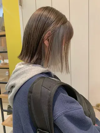 カラー 黒田瀬奈/ボブ まろやかベージュのヘアスタイル