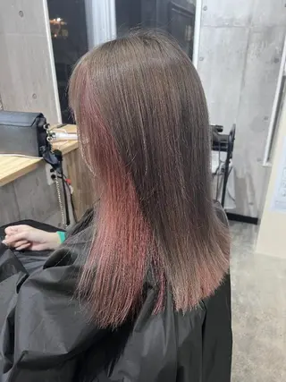 ミディアム サニーサイド大名 ダブルカラー髪質改善のヘアスタイル