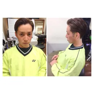 ショート カラー パーマ メンズ 成松 勇治のヘアスタイル