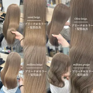 ロング カラー NAMI🤎ブラウン &ミルクティー🤍のヘアスタイル