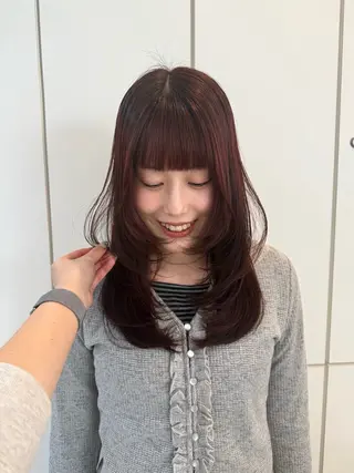 セミロング カラー neneka レイヤーカット🍀のヘアスタイル
