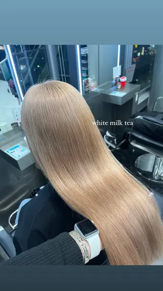 ロング カラー ヘアアレンジ ハイトーン/透明感 髪質改善/rinaのヘアスタイル