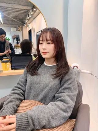 セミロング カラー 前田 健太のヘアスタイル