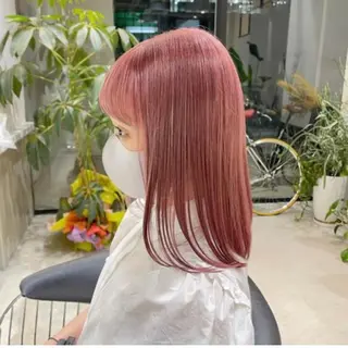 セミロング カラー DEAN所属・KEIGO/パーマ ハイトーン/DEANのヘアスタイル