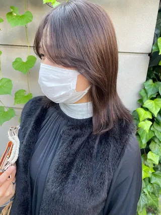 ミディアム カラー ヘアアレンジ satsuki 暖色・ブラウンカラーのヘアスタイル