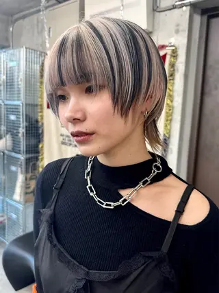 ミディアム カラー パーマ ヘアアレンジ メンズ キッズ ハイトーン/ピンク 💗モモ໒꒱のヘアスタイル