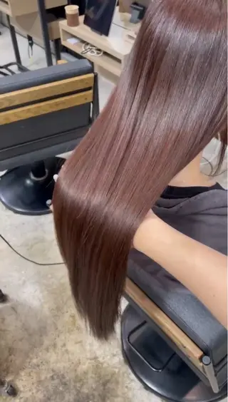 ロング 絶対綺麗な暖色カラー 🎯あります✨増渕✨のヘアスタイル