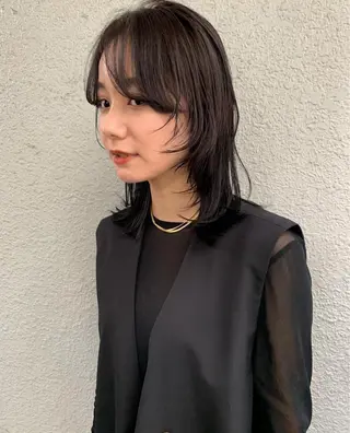 ミディアム ハッシュカット🐈 韓国レイヤー/ののかのヘアスタイル