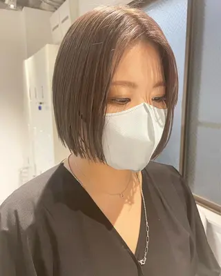 ミディアム カラー ヘアアレンジ 髪質改善カラー&TR 縮毛矯正/弱酸性矯正のヘアスタイル