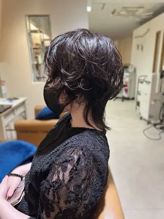 ミディアム パーマ Halo/長居美容室 ショート/ROKIのヘアスタイル