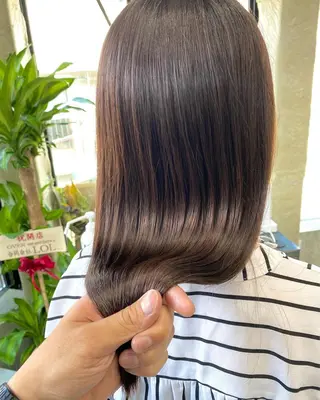 セミロング カラー パーマ OVER→三軒茶屋 /縮毛矯正・髪質改善のヘアスタイル