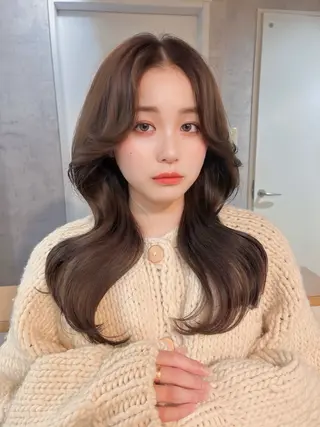 ロング カラー ヘアアレンジ 韓国レイヤー/ 顔周り💕田中将吾のヘアスタイル