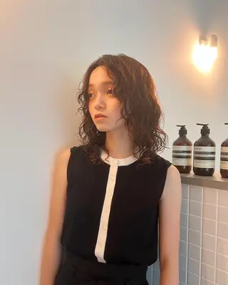 ミディアム パーマ デザイン/レイヤー Kaito🐩/栄のヘアスタイル