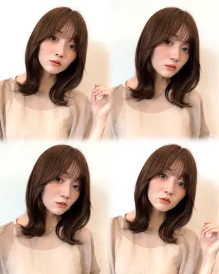 ミディアム カラー ヘアアレンジ 🌱ボブ/レイヤー/ ベージュ/あやみ✨のヘアスタイル