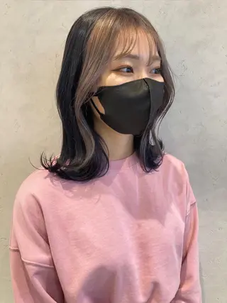 ミディアム カラー nono/パーマ /顔まわりカット🐈のヘアスタイル