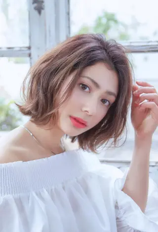 ショート カラー パーマ ヘアアレンジ JYUNESU表参道所属・似合わせhair🔸 アサダ タカコ🔸のヘアスタイル