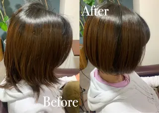 ショート 傷ませない縮毛矯正／ 吉岡 美江のヘアスタイル