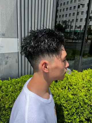 ショート パーマ メンズ &CREW スタッフのヘアスタイル