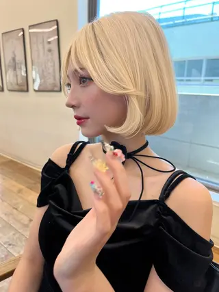 セミロング カラー belle 表参道 terrace所属・抜きっぱなしブロンド /ハイトーン/カナタのヘアスタイル